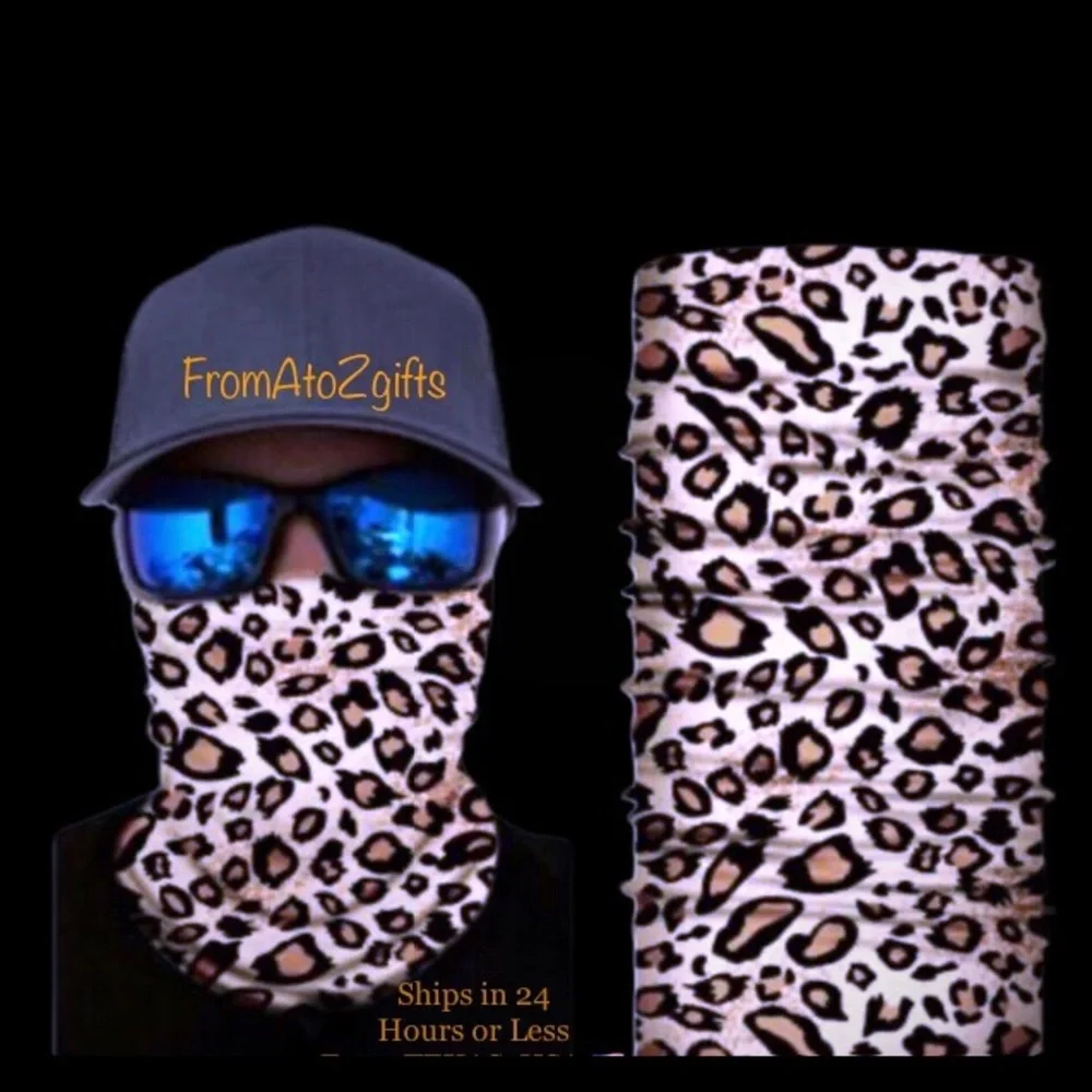 Big Cat Print 16 n 1 Neck Gaiter Face Cover Dust Mask Biker Rag Animal Print